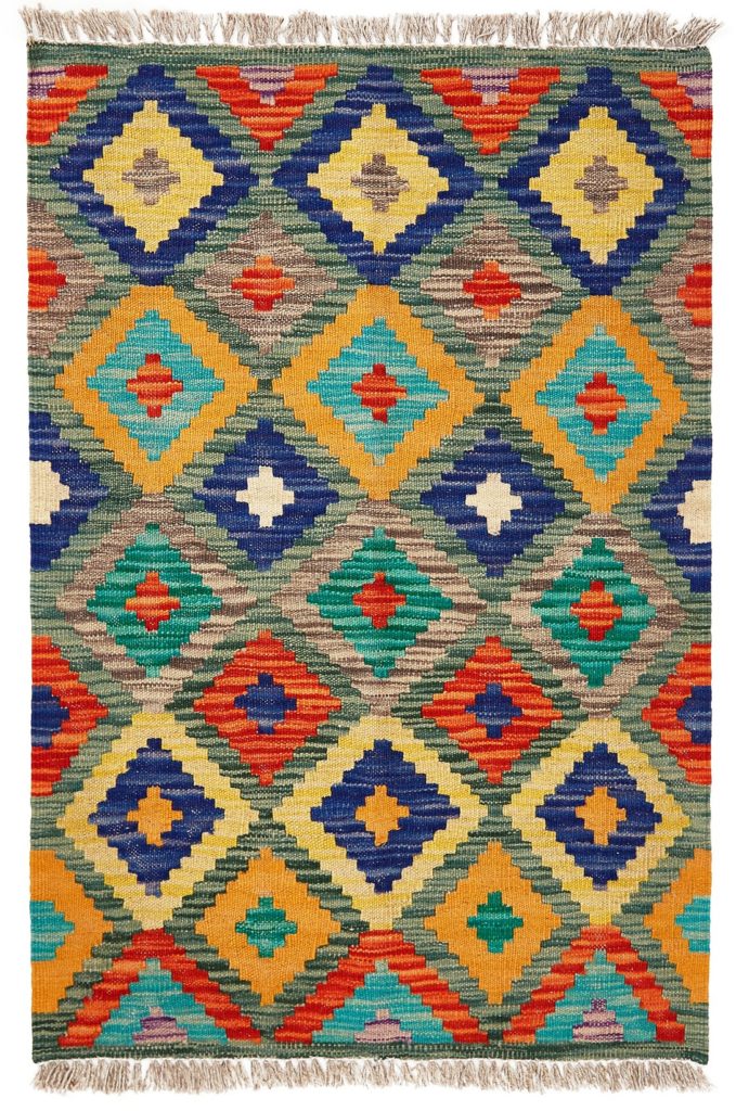 Colorful rug with abstract patterns