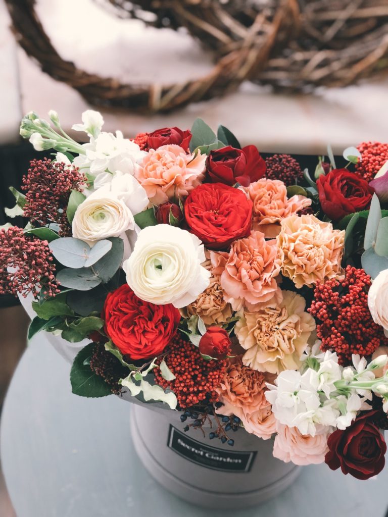 Colorful flowers in a table