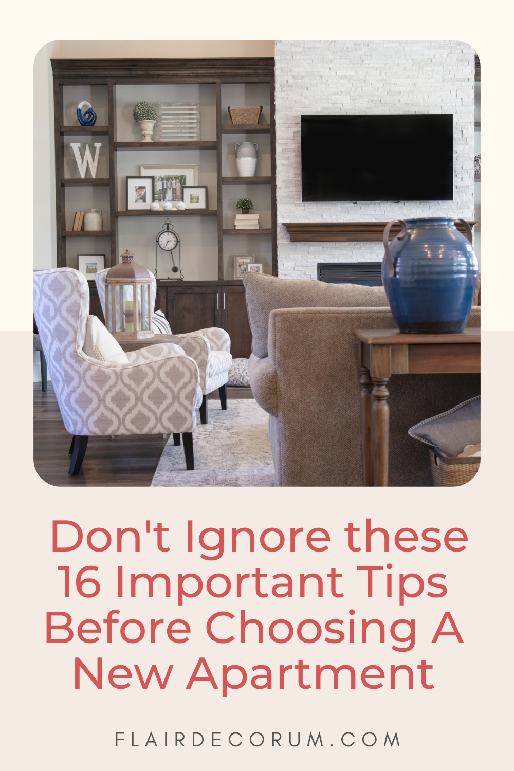 Pinterest pin about important tips in choosing a new apartment