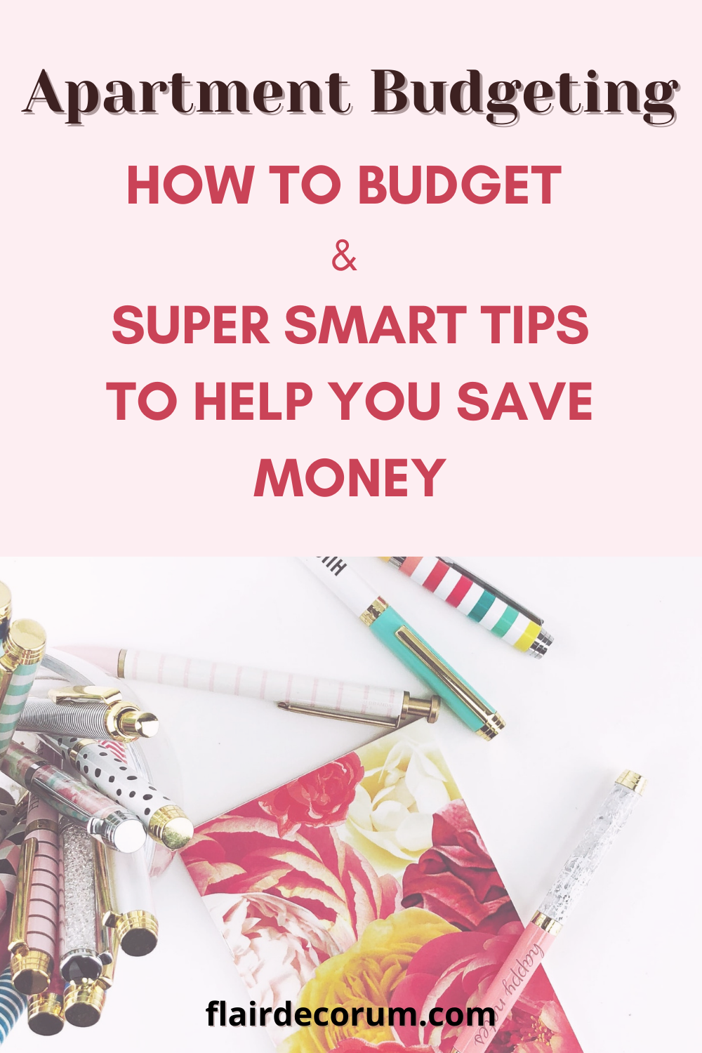 Pinterest pin about how to budget for your apartment and save money