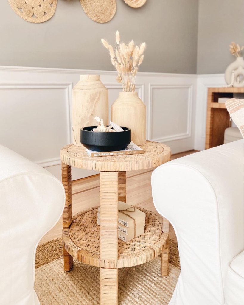 Wicker side table