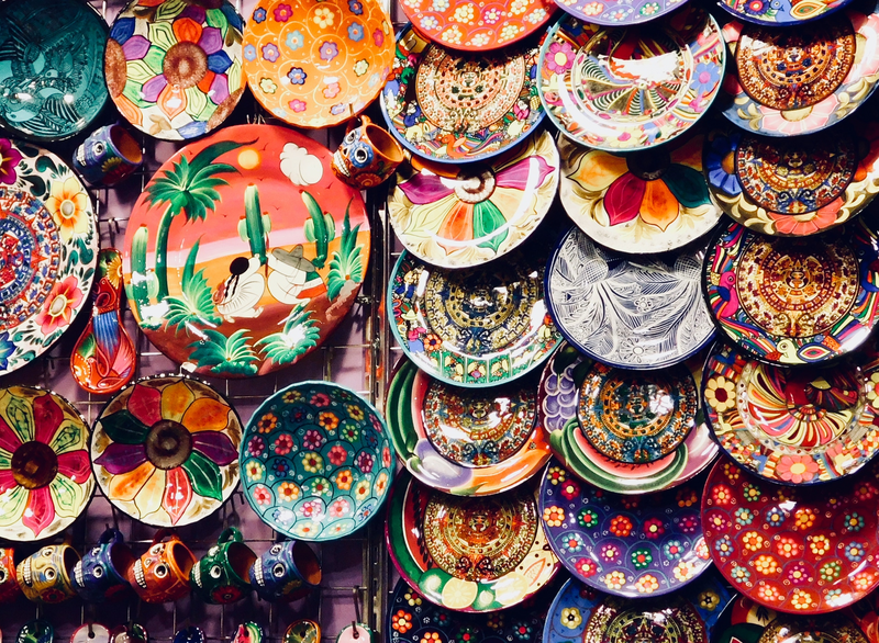 Colorful ceramic plates