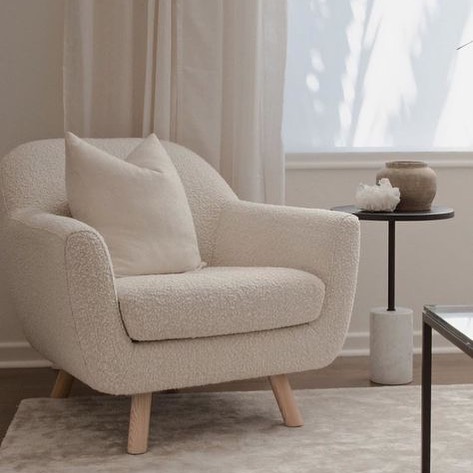 Minimalist white accent chair