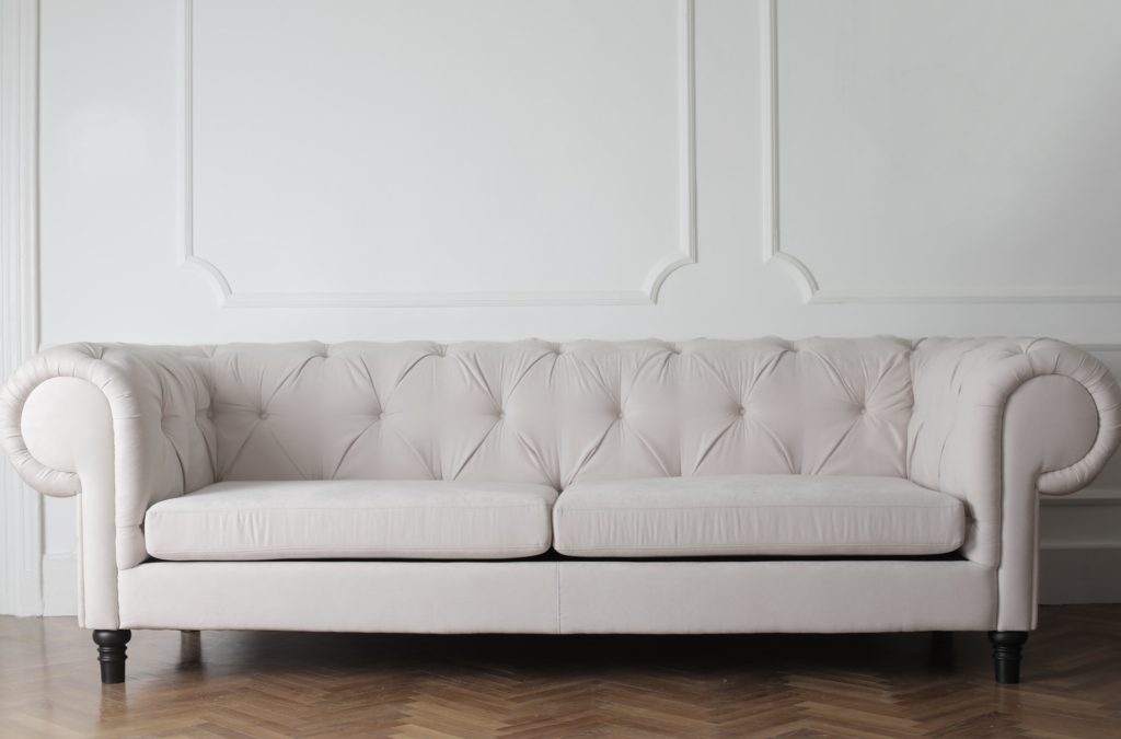 White Chesterfield sofa