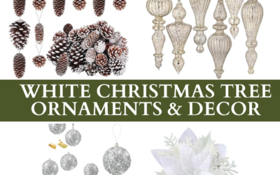 Lovely Winter White Christmas Tree Decorations and Ornaments