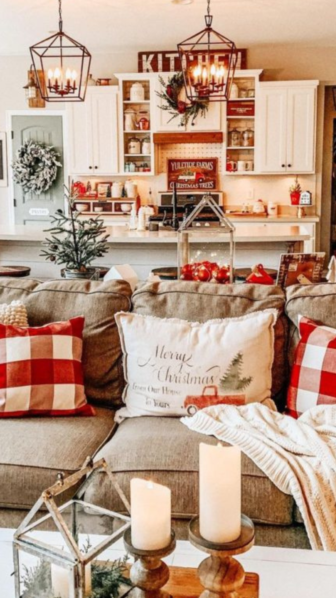 Boho wall gallery and a brown leather sofa