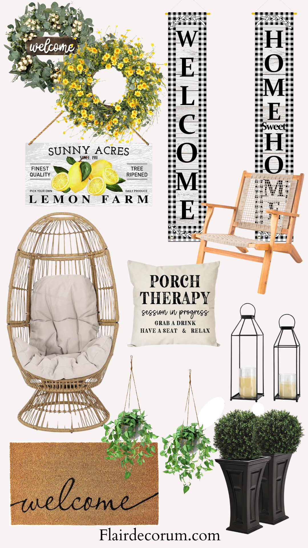 Spring decor for front porch