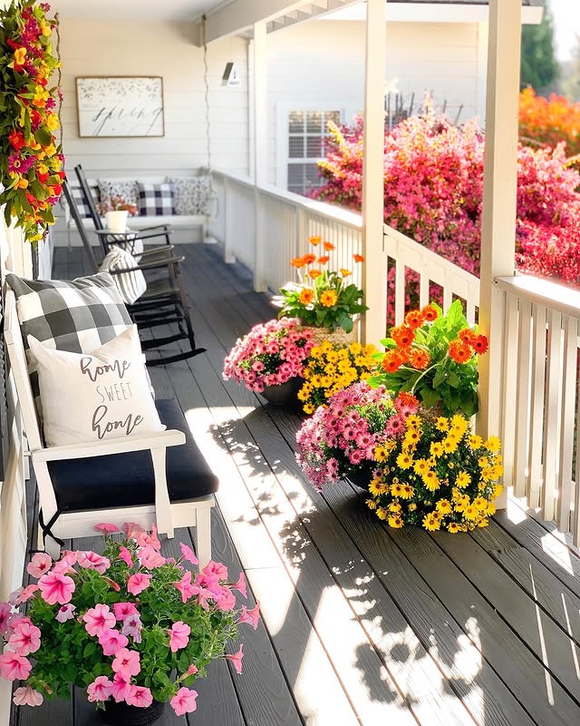 Spring decor for front porch